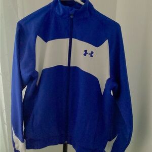 Under Armour Blue and White Track Jacket  Youth Size Small